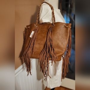 BNWT Francesca's Fringe Tote